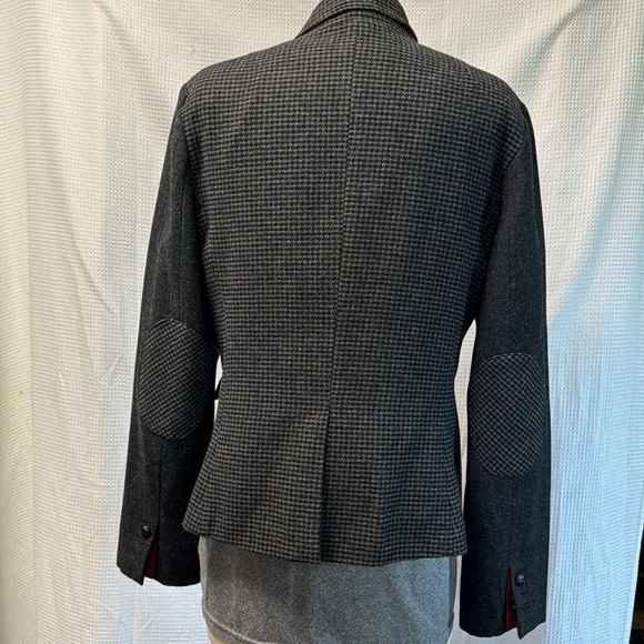 Banana Republic women’s wool poly blazer gray check size 10 - Picture 5 of 8